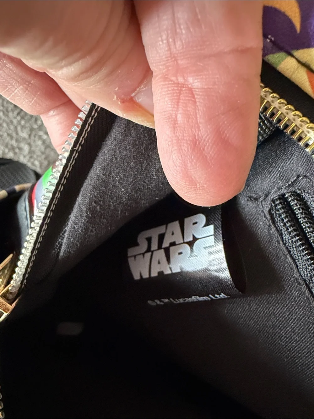 Star Wars Kids Backpack with Gold Logo and Multicolor Character Print